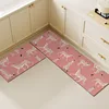 PVC Kitchen Carpet Waterproof Leather Floor Mat Anti-slip Oil-proof Foot Mats Pink Long Carpets Cheetah Home Decoration Rug 1