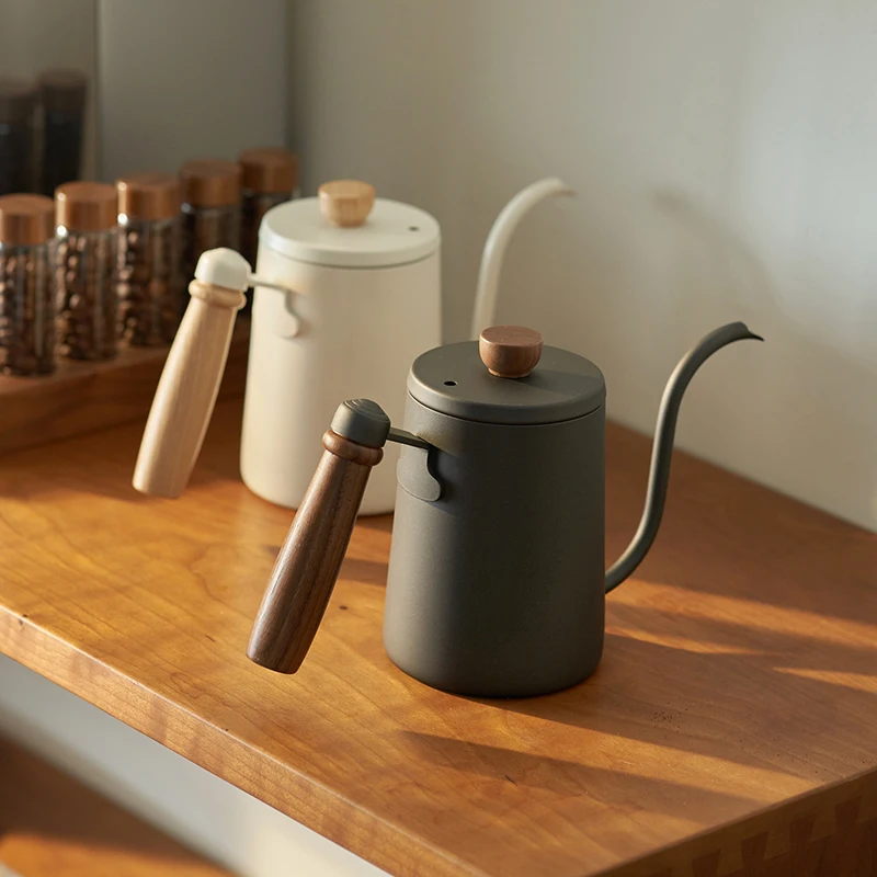 Fine mouthed stainless steel household hand brewed coffee pot with