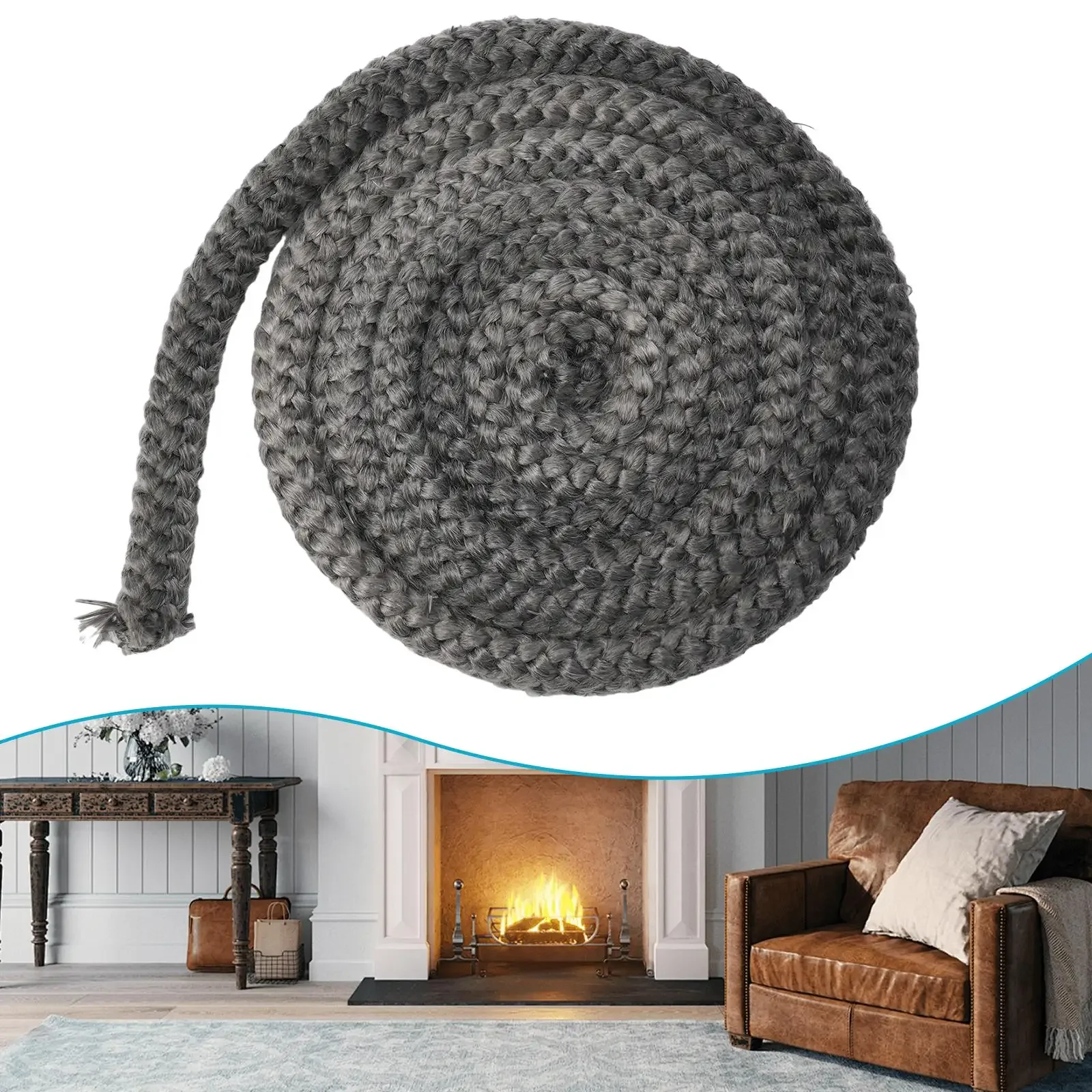 Durable New Practical Stove Rope Fiberglass Ropes 14/16mm 6.56ft Accessory Black Burner Door Sealer Pellet Stoves