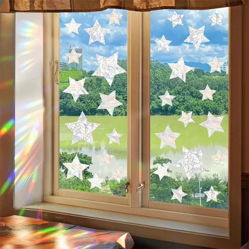 Sun Catcher Window Stickers Cloud Animals Butterfly Flower Pattern Electrostatic Rainbow Prisms Sunlight Decals