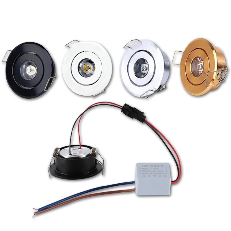 Dimmable 1W 3W Mini Round High Power LED Recessed Ceiling Down Light