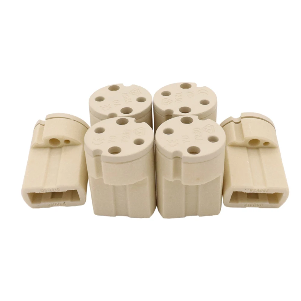 G9 Lamp Holder Socket With Cable For Halogen LED Bulbs Max. 500W 250V 2A Ceramic Light Bases Lighting Accessories 5Pcs