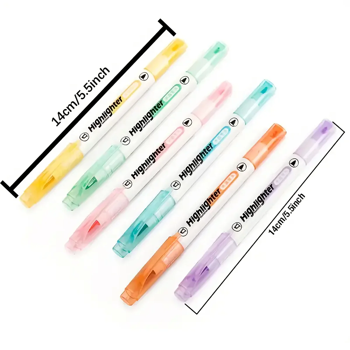 2PCS 클리어 뷰 하이라이트 펜, 부드러운 라이트 컬러, 정확한 표시를 위한 가시적인 팁, 학생 학교 사무실에 이상적