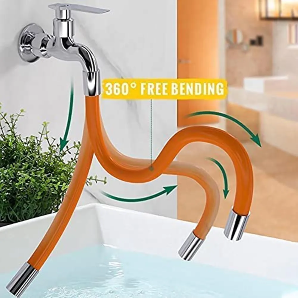 Kitchen Sink Faucet Extender Hose Universal Bathroom 360° Rotating Extension Bending Washbasin Water Tap Filter Tube Splash Head 4