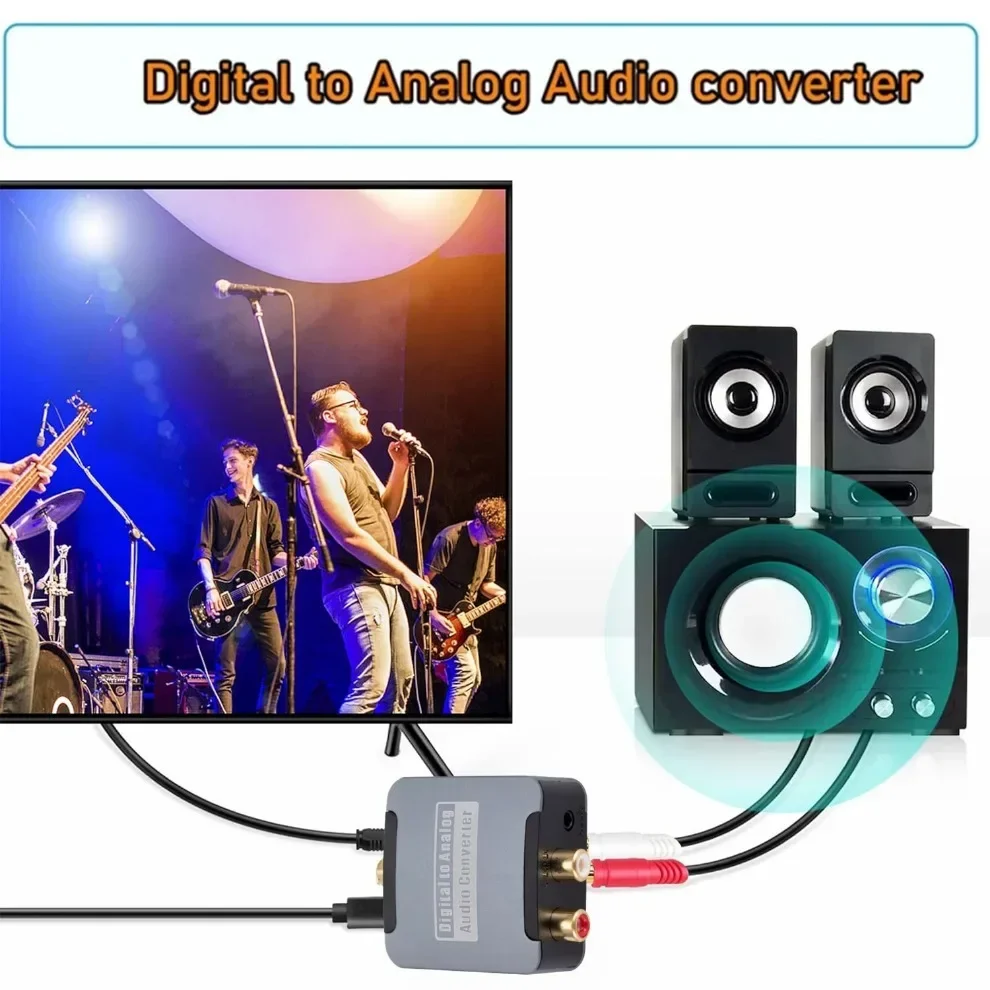Digital To Analog Audio Converter Support 3.5mm Suitable For TV Audio Digital Coaxial Fiber Optical Toslink SPDIF Output Conver