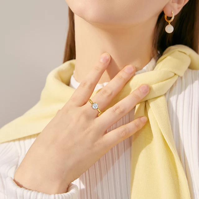 90063-9533e9.jpg Bague en diamant Moissanite en or 14K, 9mm, 3CT, 100% Au585, coupe ronde pour femmes, bijoux d'anniversaire de mariage, de fiançailles, cadeau