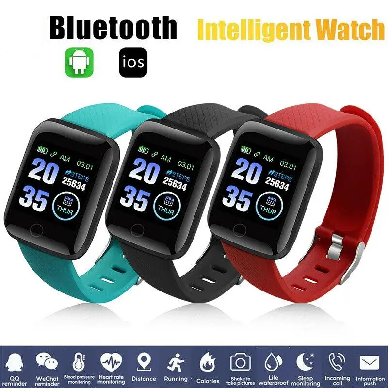 116Plus Smart watch women Men Smartwatch Heart Rate Blood Pressure Monitor Fitness Tracker Sport smart bracelet For Android IOS