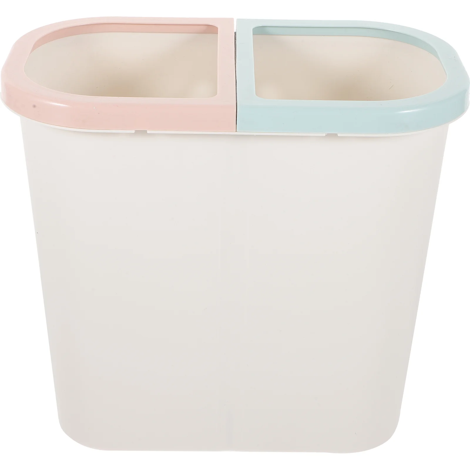 Zerodeko Mini Containers Dual Trash Can Plastic Kitchen Garbage Can 2 Compartment Classified Rubbish Bin Recycle Dustbin