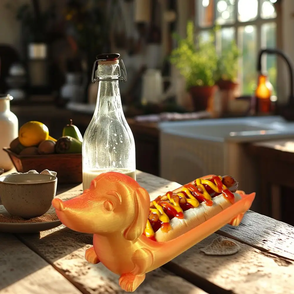 Dachshund Dog Tray for Home Decor Cute Hot Dog Dish 3D Printed Sausage Plate for Sandwiches Snacks Gift Dachshund Lovers