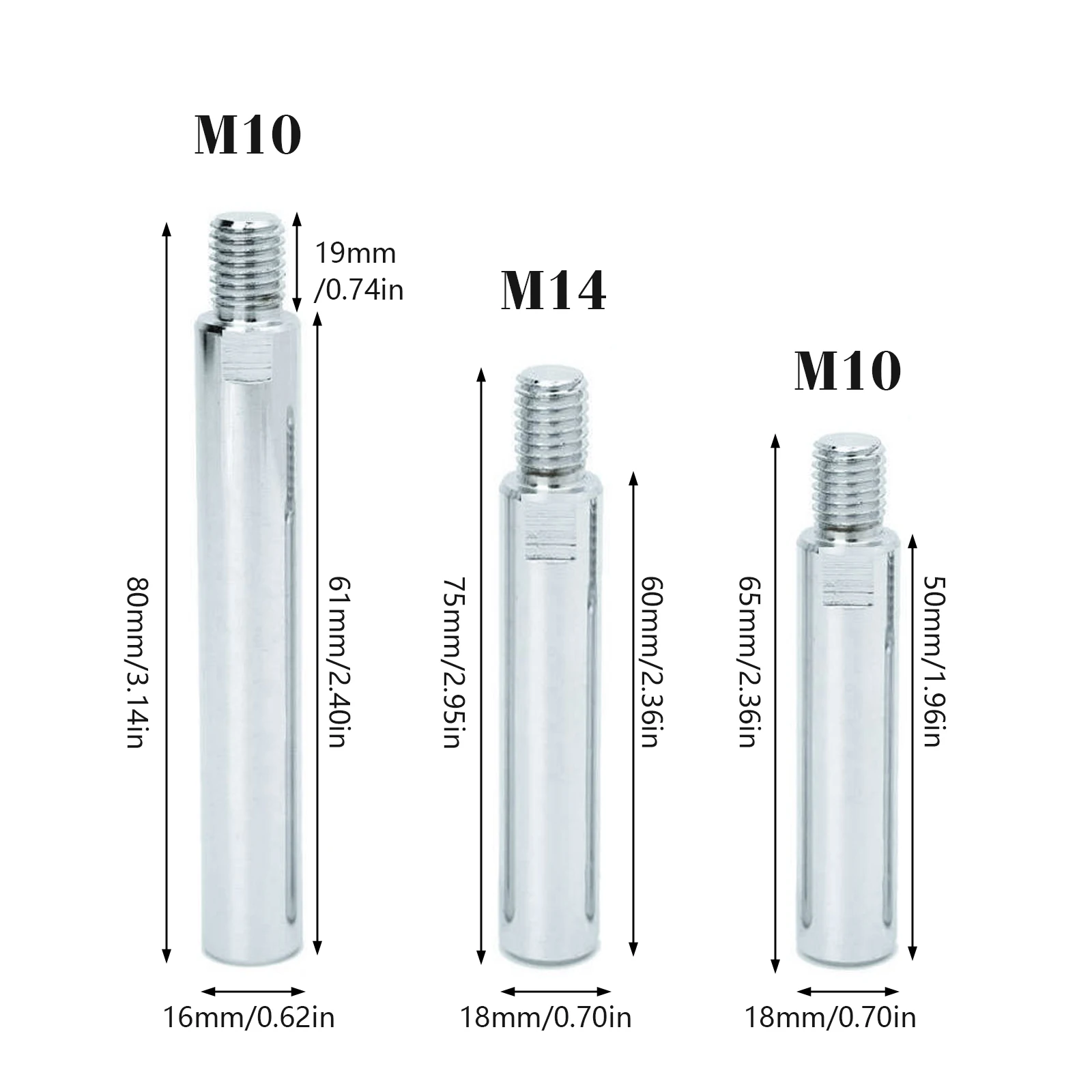Angle Grinder Electric Angle Grinder M10 M14 Thread Angle Grinder Extension Connecting Rod Extender Shaft Accessories for Rotary Polisher Car Polisher