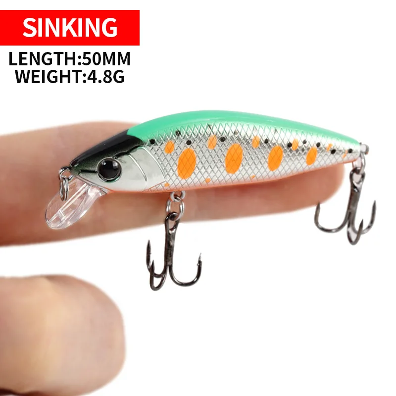 50mm 4.8g Fishing Lures Bass Hard Bait Japan Woblers Tount Minnow