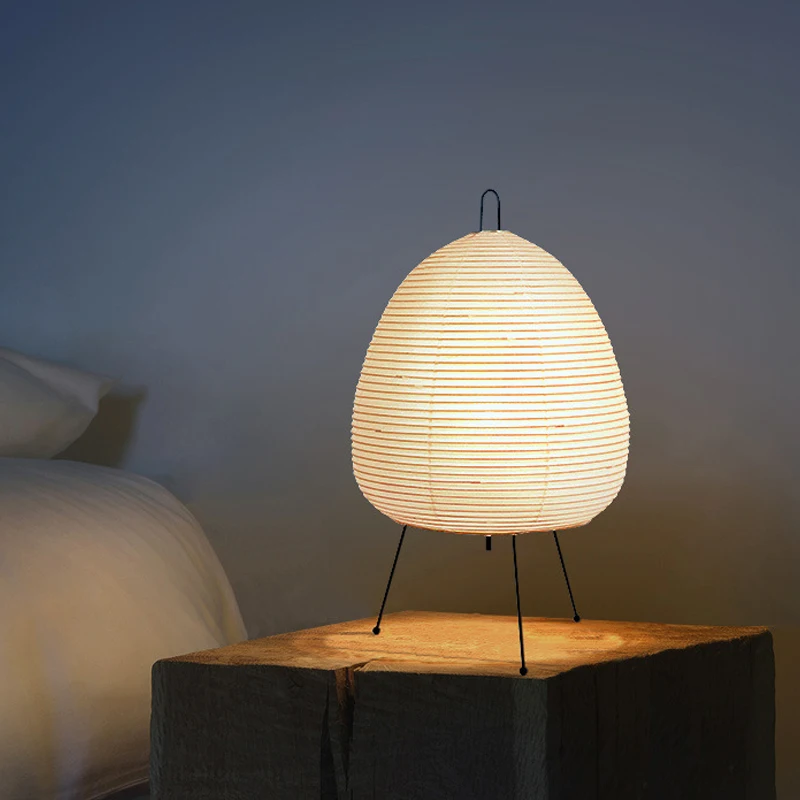 Side view of Japanese Design Paper Table Lamp