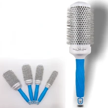 

Ceramic Ion Hair Comb Professional Salon Hair Brush Hair Styling Hairbrush Hairdressing Comb Round Curly Hair Rollers Tools Blue