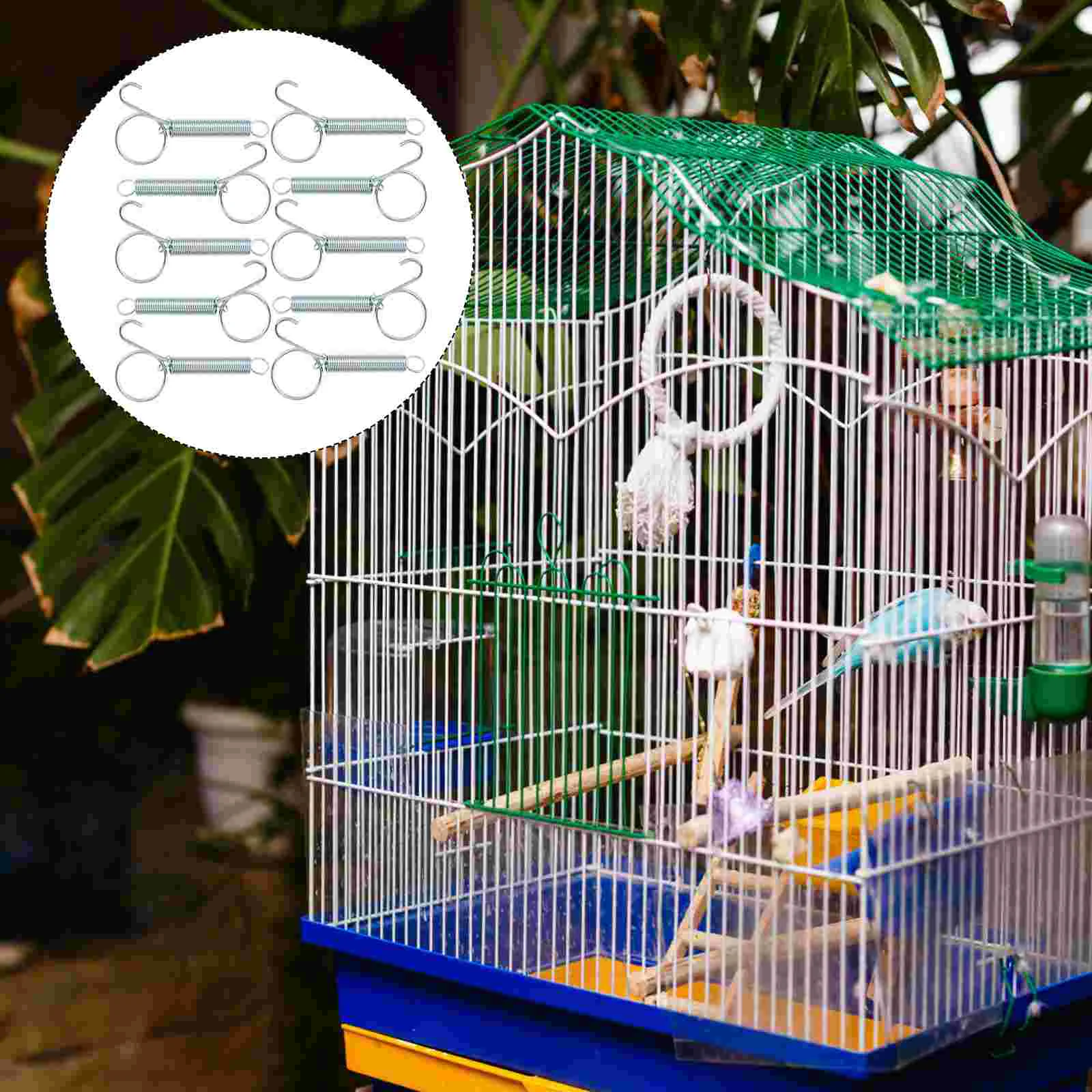

10 Pcs Cage Door Spring Hook Feeder Hanger Hangers Pet Supplies Bird Fixed Coat Parrot Rabbit
