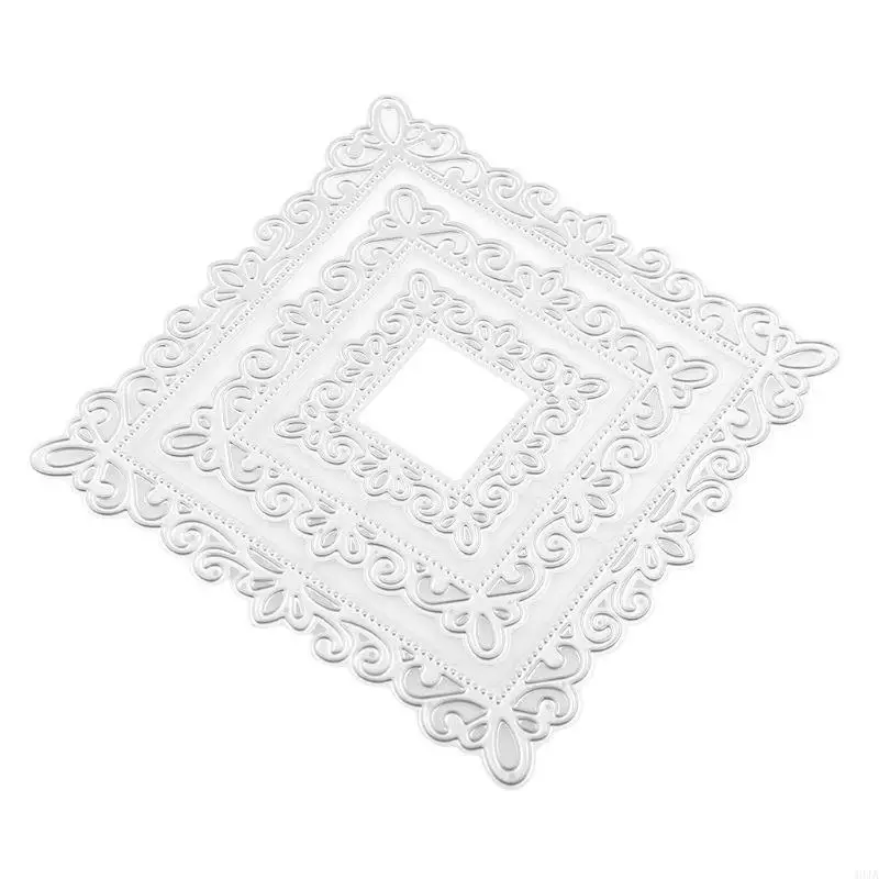 40ja verschachtelter Spitzenrahmen Metall Stanze Schnitte Exquisite Scrapbooking -Prägevorlage DIY Holiday Invitations Karten – Detail 7