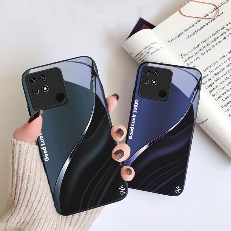 Rose Purple Good Luck Black Glass Phone Case
