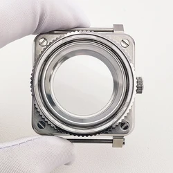 Premium 42mm Sapphire Glass Stainless Steel Watch Case with Waterproof Back Cover (Silver)