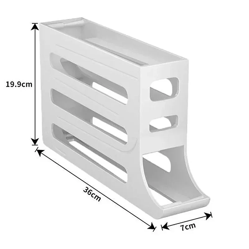 Egg Storage Box 4 Tier For Refrigerator Rolling Organizer Holder