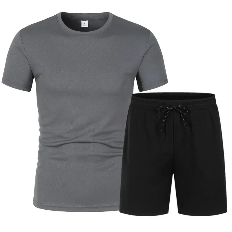 Men's short sleeved sports T-shirt, quick drying and breathable summer jumpsuit, men's sportswear, 2024