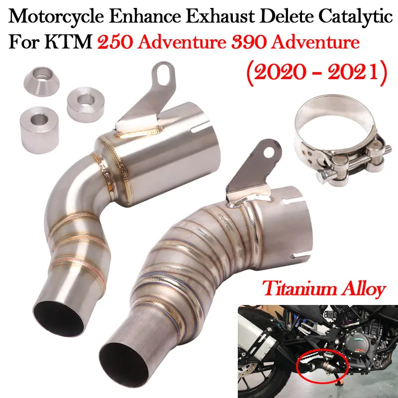 Slip-On Motorcycle Exhaust For KTM 250 390 Adventure Husqvarna 401 2020 2021 Escape Moto Mid Link Pipe Connect Original Muffler
