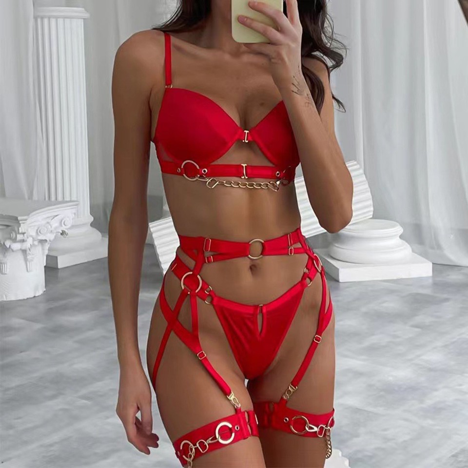 Women's Lingerie Set Lace Push Up Bralette And Adjust Lace Up Panty Lingerie for Women Night Gowns Skimpy Lingerie Two-Pieces