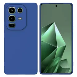 Noble Fashion Solid Colour Shockproof Protective Liquid Silicone Phone Case for Infinix Note 50 4G (Deep Blue)