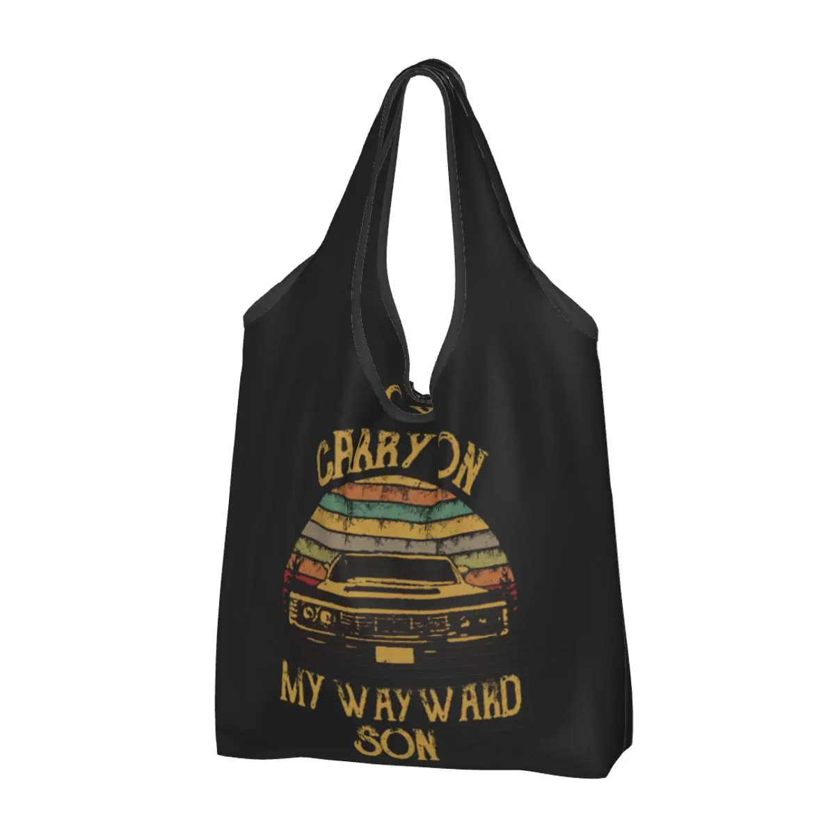 

Large Reusable Supernatural Vintage Grocery Bags Recycle Foldable Carry On My Wayward Son Dark Heather Shopping Bag Waterproof