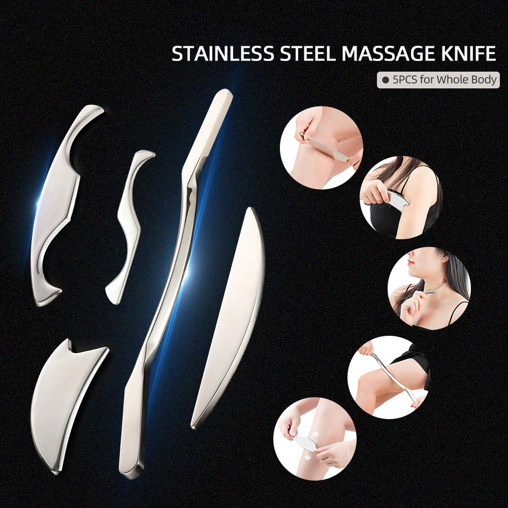 Stainless Steel Fascial Knife Set Fascia Tissue Muscle Fibers Release