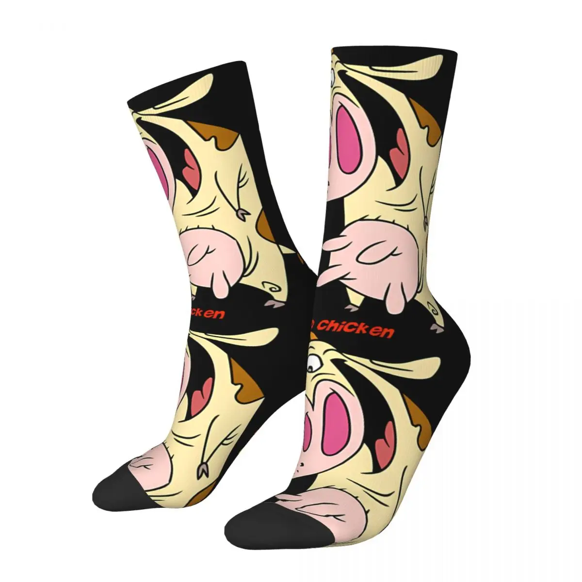 

Hip Hop Retro Question Crazy Men's compression Socks Unisex Cow And Chicken Cartoon Harajuku Pattern Printed Funny Novelty