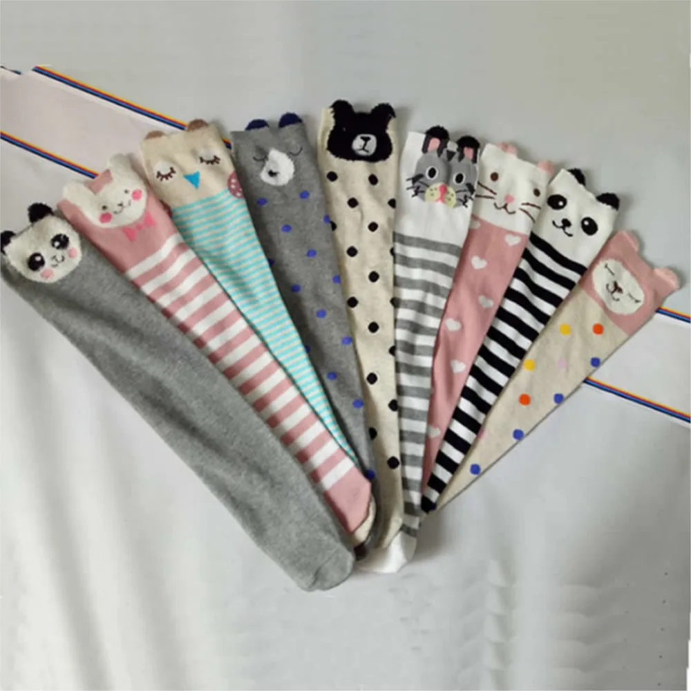 children's leg warmers Cotton stereo animal cat ear print girls stockings Cartoon for straight baby knee-high leg warmers