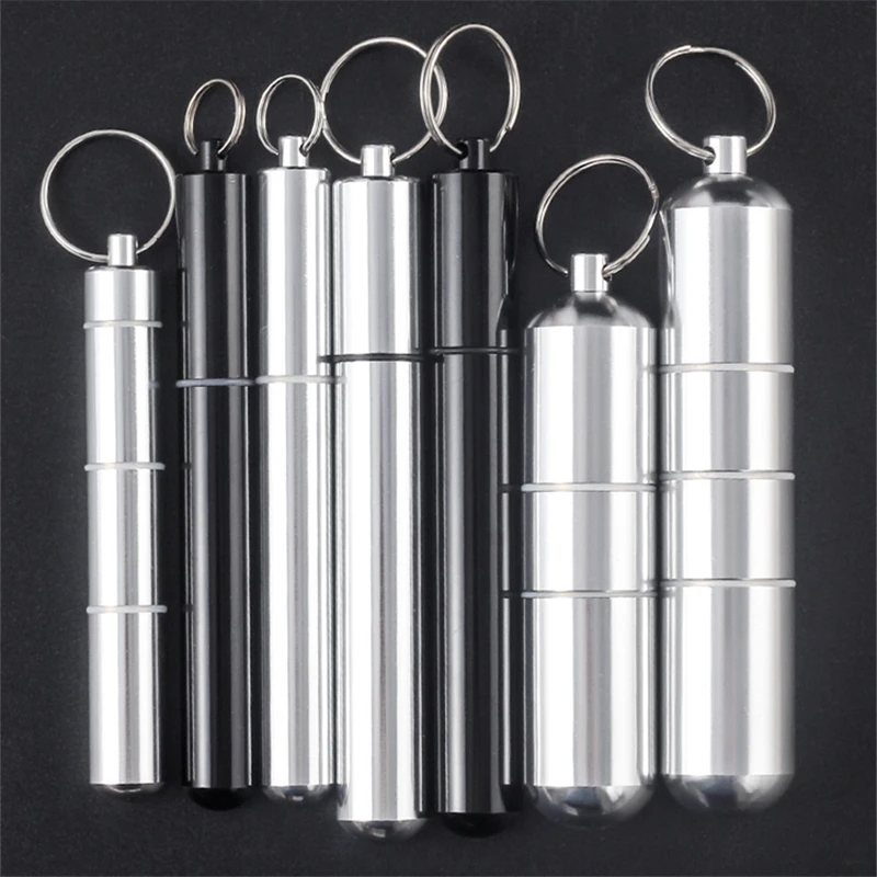 Sleek Silver Aluminum Waterproof Cigarette Case and Multifunctional Capsule Gift
