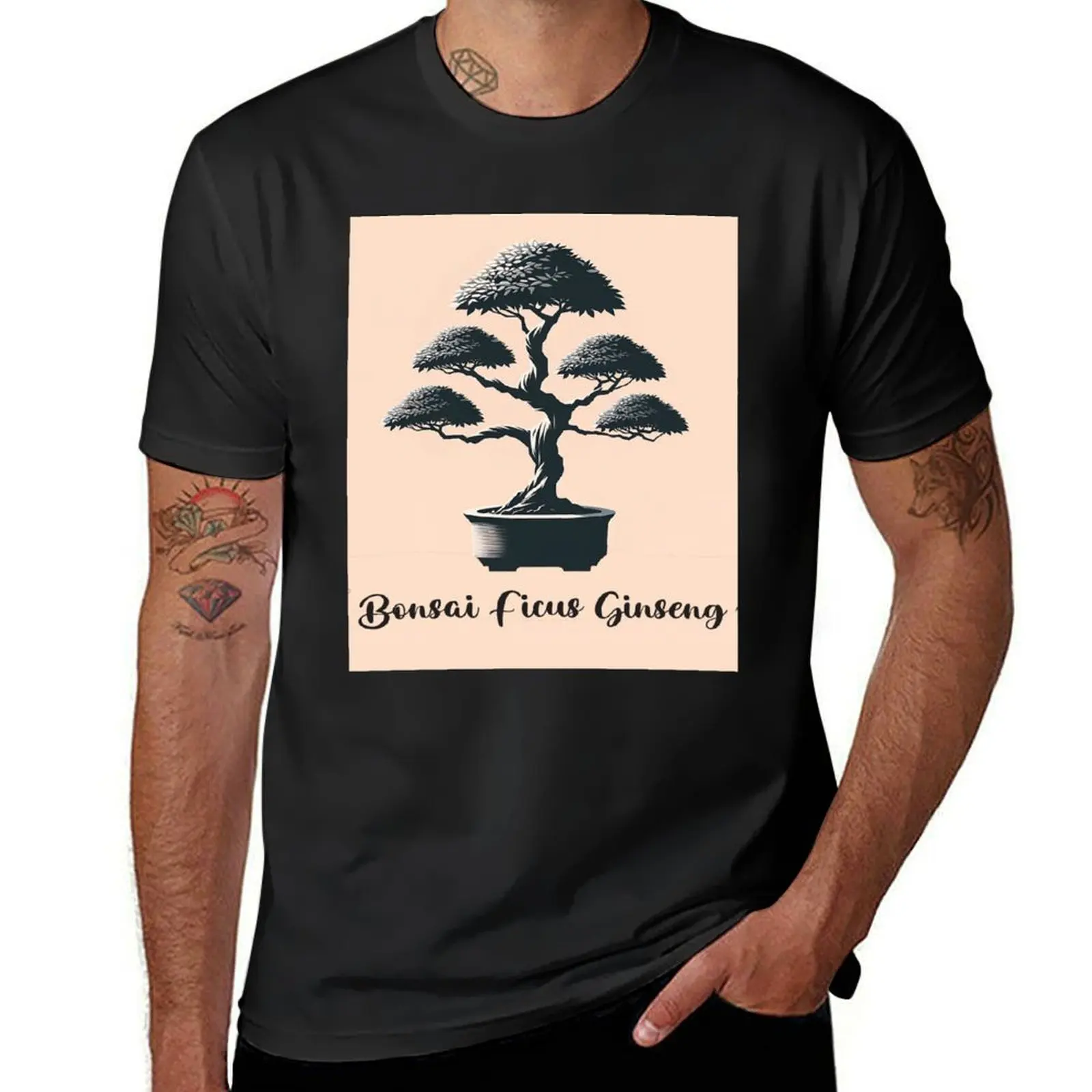 Camiseta elegante de bonsái Ficus Ginseng para hombre, ropa estética, camisetas ajustadas, tops de verano