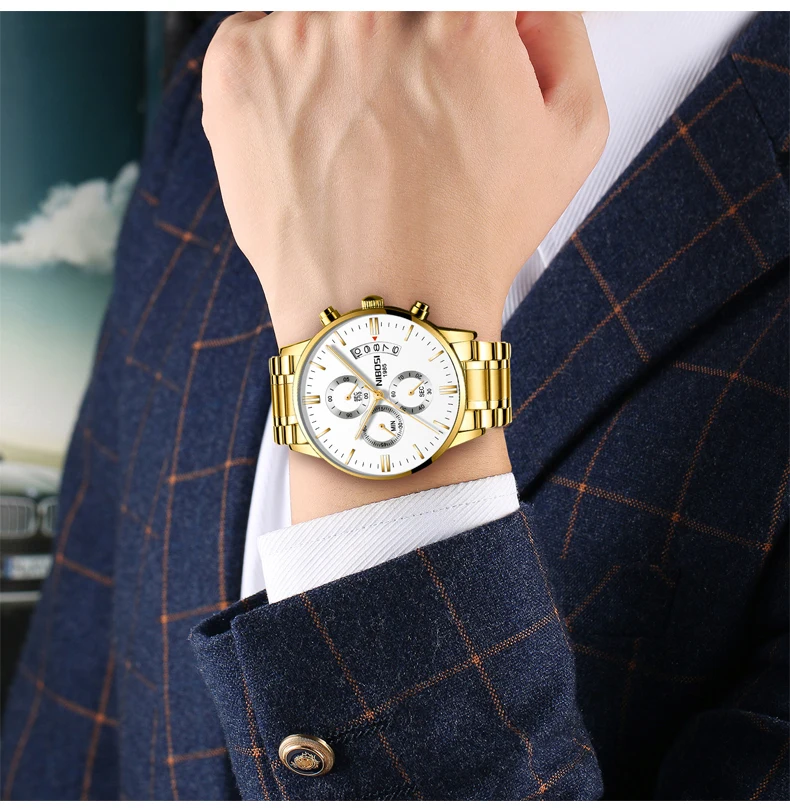 Tanio NIBOSI chronografu mody zegarki dla sklep