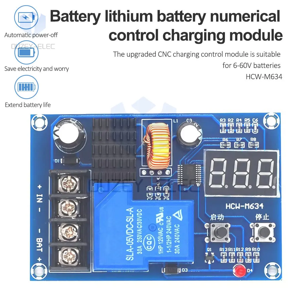 Módulo Controlador De Carga Batería 6-60V - Automático Con Pantalla LED, Para Solar, Eólico Y Cargadores