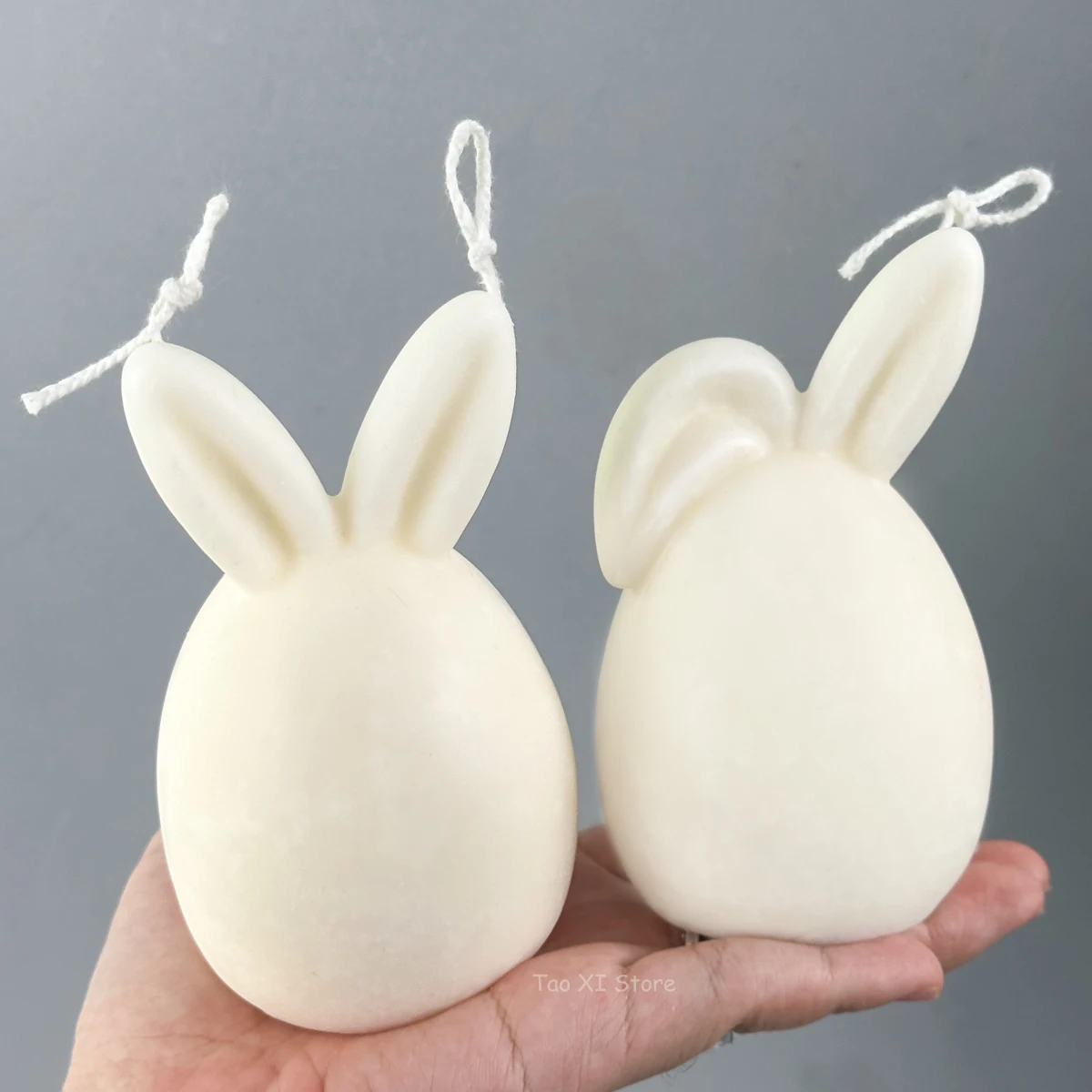 3D Cute Rabbit Silicone Candle Mold DIY Easter Ornament Round Egg Rabbit Craft Gift Making Soap Plaster Resin Molds Home Decor