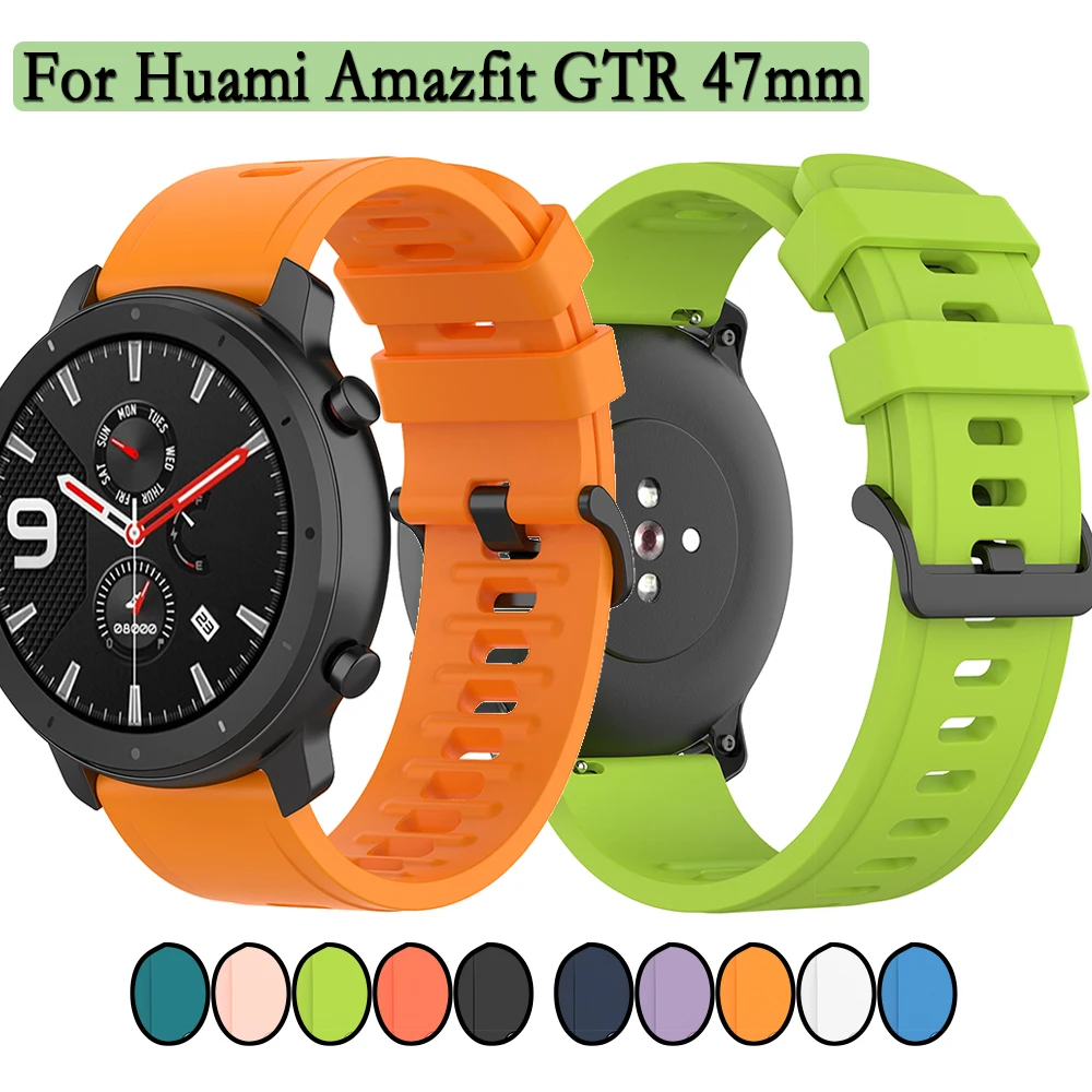 BoLuo Cinturino In Silicone 22 Mm Per Amazfit GTR 47mm / GTR 2 / Pace / Stratos | Multicolore + Attrezzo - 5