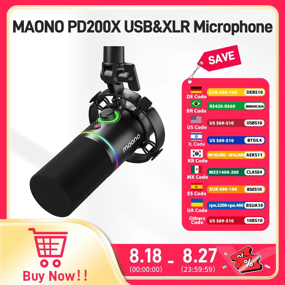 Maono PD200XS ダイナミックマイク Maono PD200XS レビュー｜USB/XLR接続可能で、RGBライトが光る高