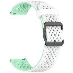 Breathable Silicone Strap for Smartwatch - 22mm Sport Band Accessory (White Duck Green)