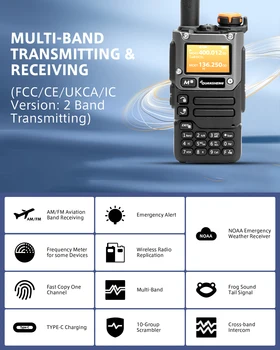 Quansheng UV-K6 Walkie Talkie 5W Air Band Radio Tyep C Charge UHF VHF DTMF FM Scrambler NOAA Wireless Frequency Two Way CB Radio 2