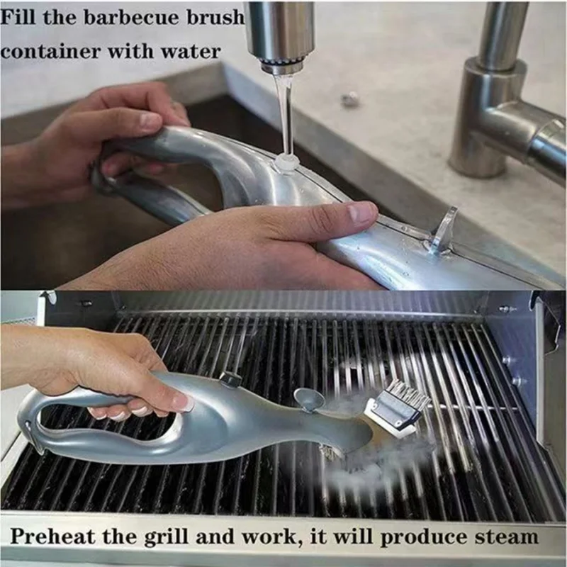 Barbecue Cleaning Tools Barbecue Grill Steam Cleaning Brushes BBQ Cleaner Suitable for Charcoal Scraper Gas Accessories Cooking Kitchen Tool