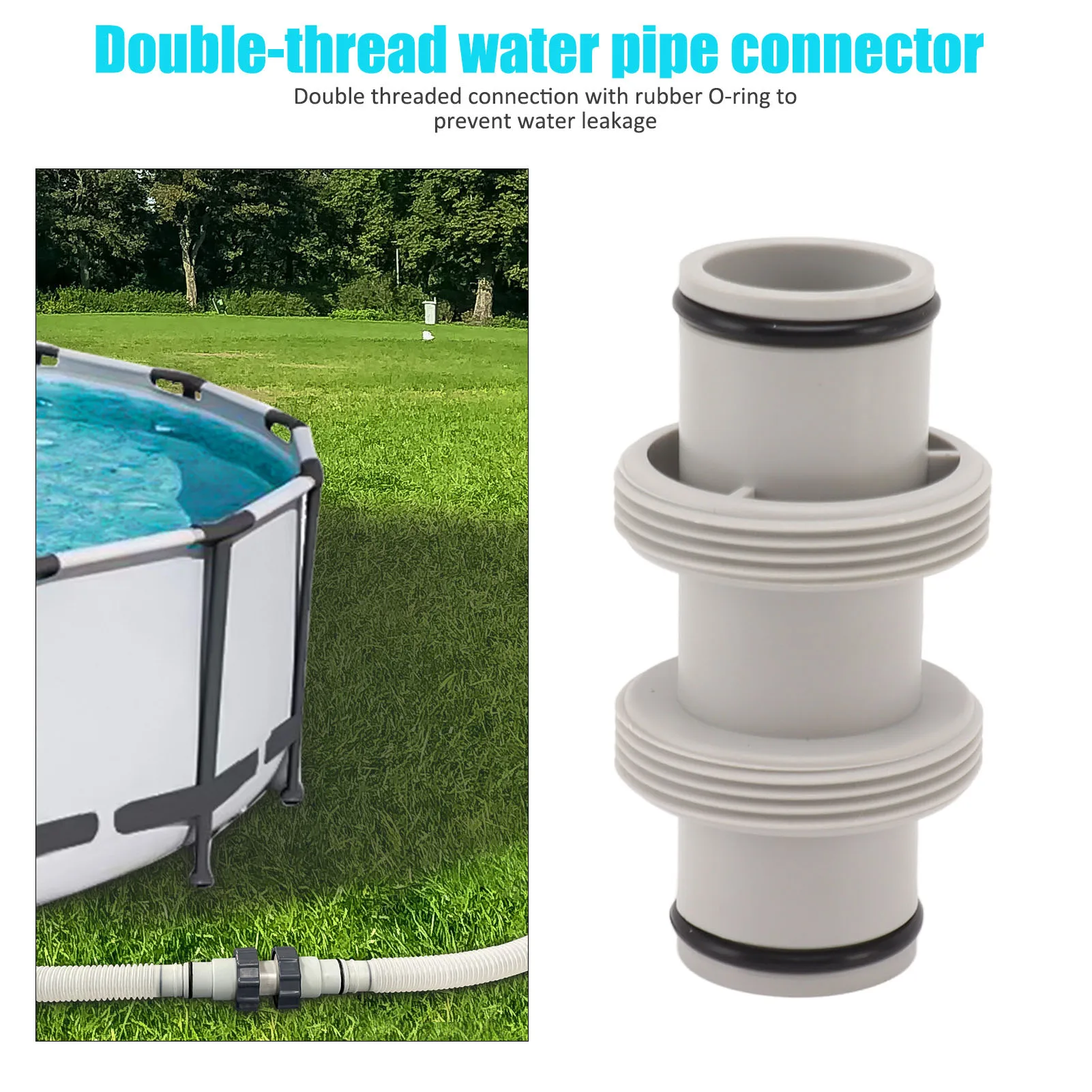 Swimming Pool Accessory Pool Hose Coupling Pool Hose Connector 1.5in To 1.5in Pool Hose Adapter Replacement Elastic Rubber Antileak Straight Joint for Salt System