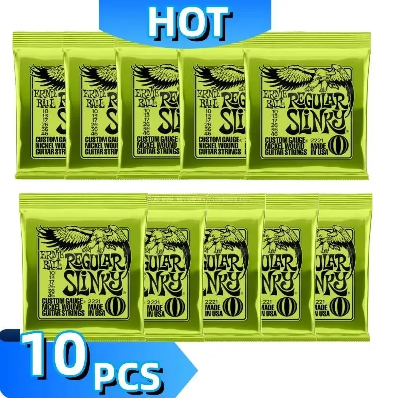 

10 Pcs Ernie Ball Slinky Nickel Wound Electric Guitar Strings 2221 2223 Play Real Heavy Metal Rock Guitar Accessories Wholesale