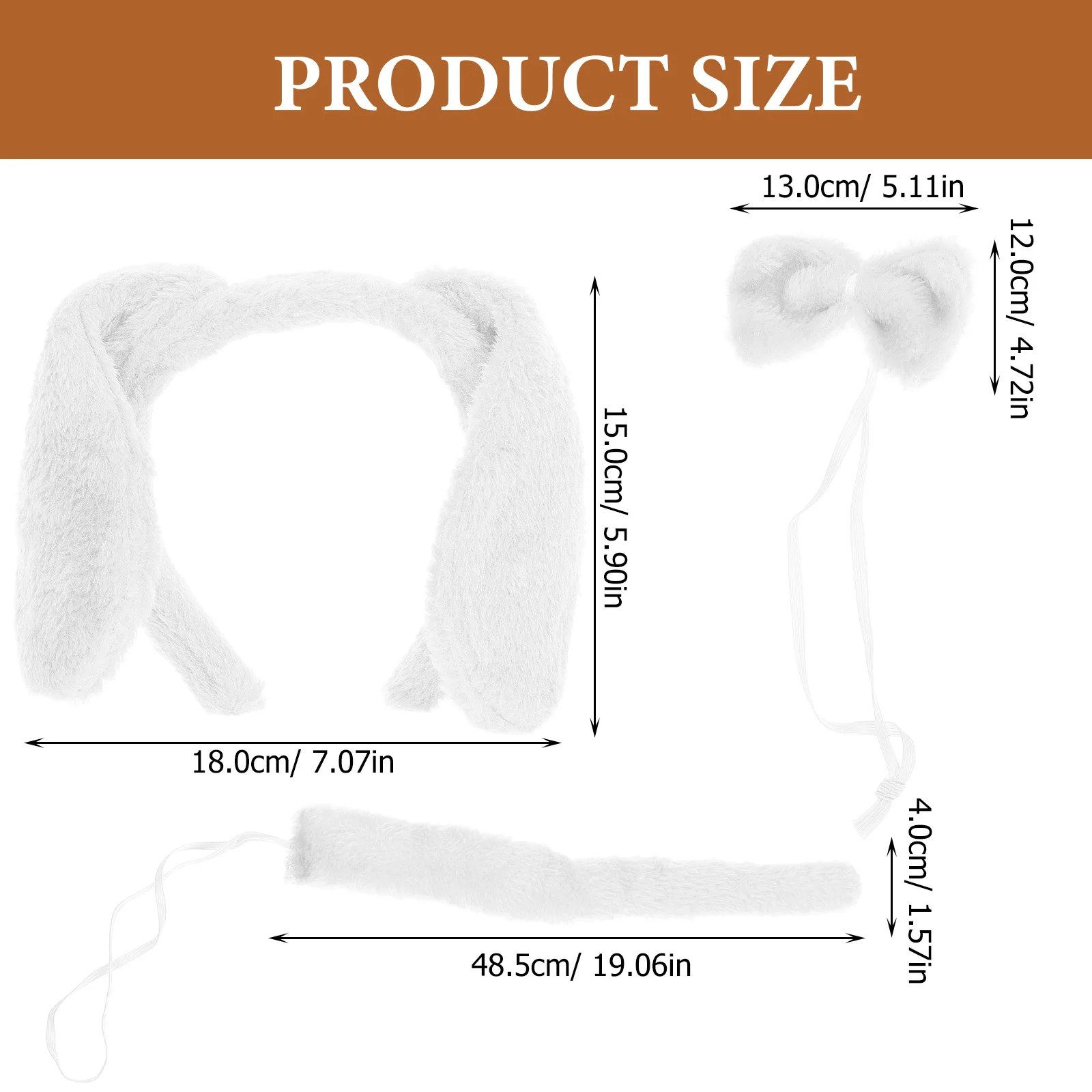 Animal Costume Set costume headband animal costume set rabbit tail costume accessories Animal Costume Prop Set Tails Halloween Headband Cosplay Dog Ears Fabric Bow Tie Headbands for Kids