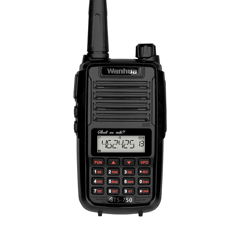 Wanhua GTS-750 handheld walkie talkie with UHF frequency of 400-470MHZ and 10km communication, 2800mAh lithium battery 6