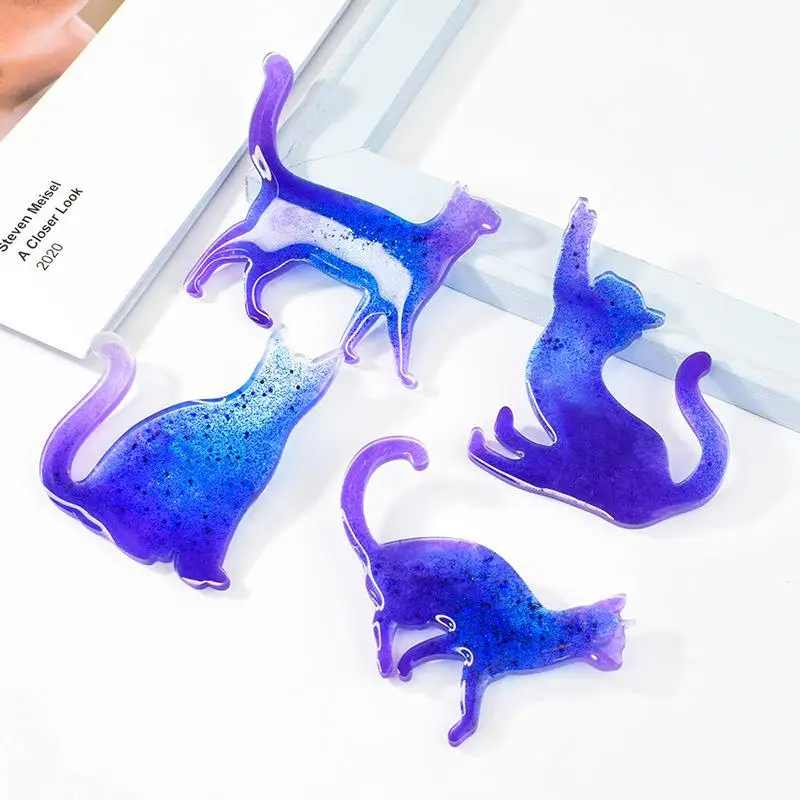 Molde De Silicona Para Resina - Forma De Gato (3 Unidades, Para Joyería Y Manualidades)
