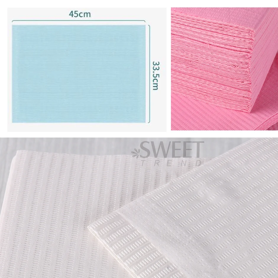 Disposable Nail Pads 20pcs Disposable Clean Pink White Nail Art Table Mat Waterproof For Gel Polish Manicure Tablecloths Supplies