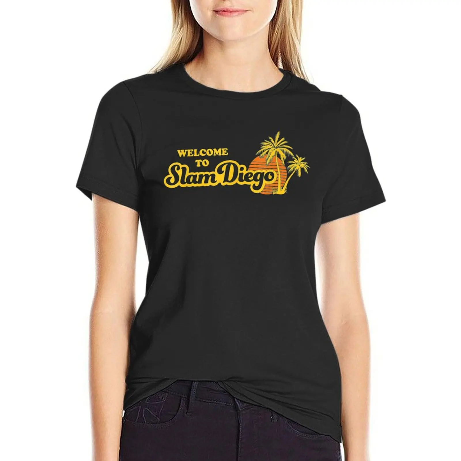 

Welcome To Slam Diego Gift San Diego Baseball Souvenirs T-Shirt kawaii clothes Aesthetic clothing woman t shirt