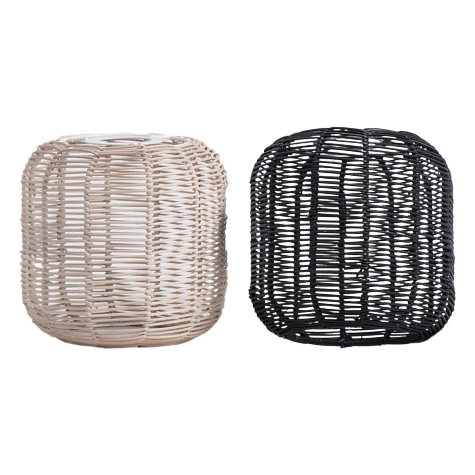 Drum Rattan Lampshade Ceiling Fan Light Cover Pendant Light Fixture Accessory Rattan Woven Lampshade for Restaurant Teahouse