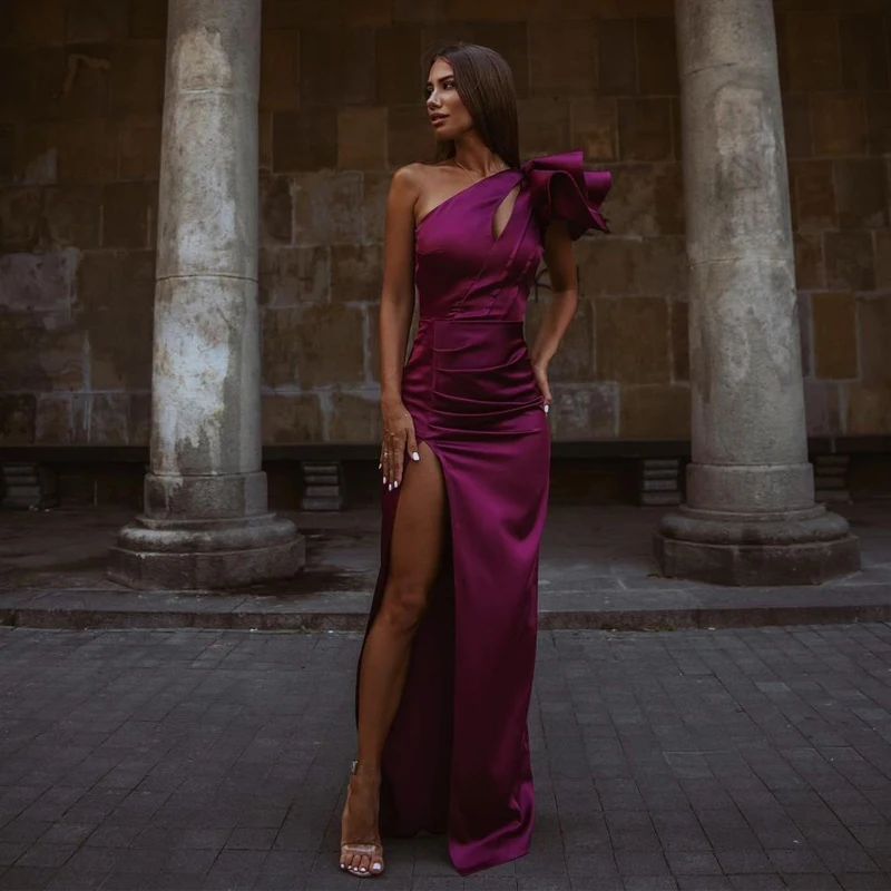 

Thinyfull 2022 сексуальные платья-русалки для выпускного вечера на одно плечо с высоким разрезом вечерние коктейльные платья для выпускного вечера в пол