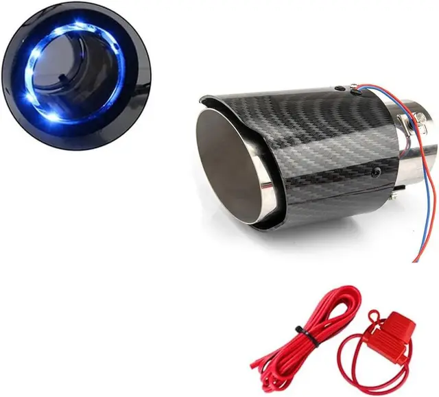 Car modification carbon fiber light-emitting tailpipe with, high temperature resistant LED light modification car exhaust pipe f 5